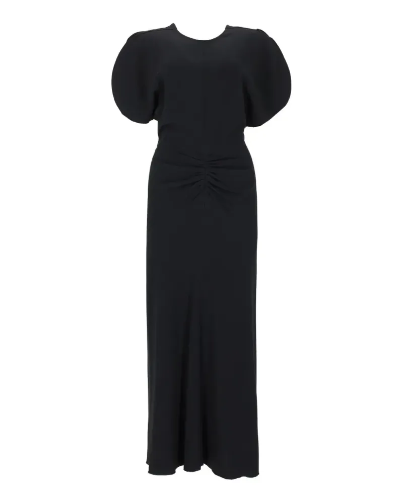 Victoria Beckham Bella gathered puff-sleeve midi dress - Schwarz Schwarz