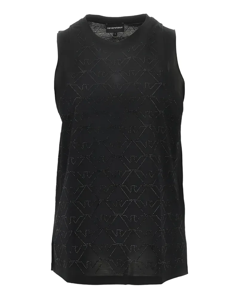 Emporio Armani Gemusterter Pullunder - Schwarz Schwarz