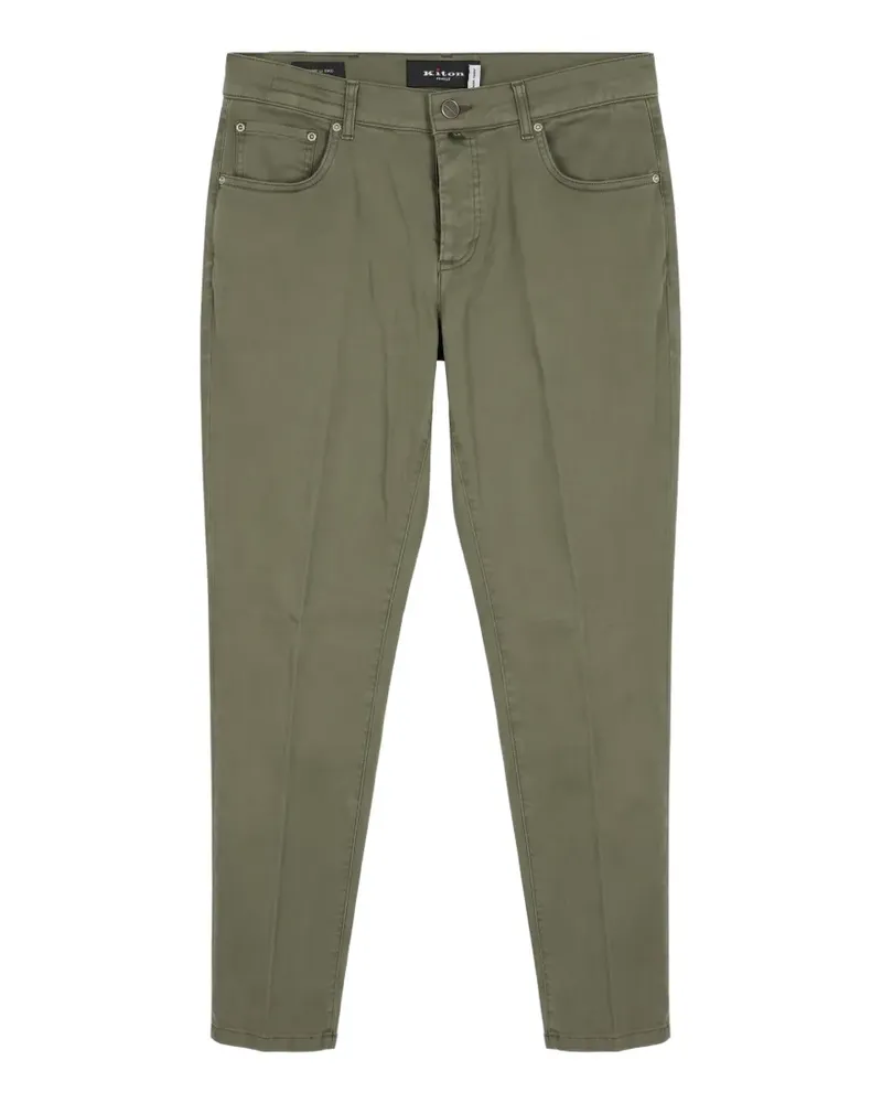 Kiton Hose mit Logo-Patch - Grün Grün