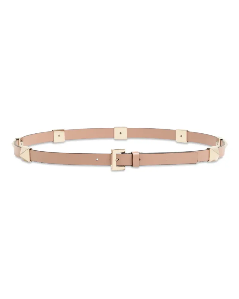 Valentino Garavani Rockstud Fierce Gürtel aus glänzendem Kalbsleder 15mm - Rosa Rosa