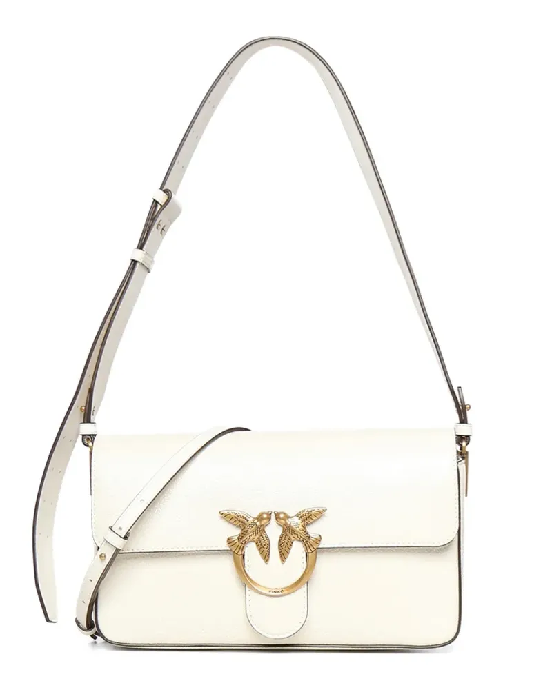 Pinko medium leather cross body bag - Weiß Weiß