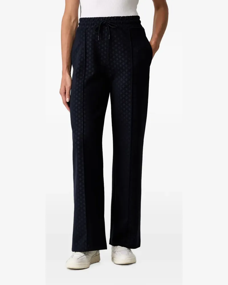 Guess monogram-pattern drawstring track pants - Blau Blau