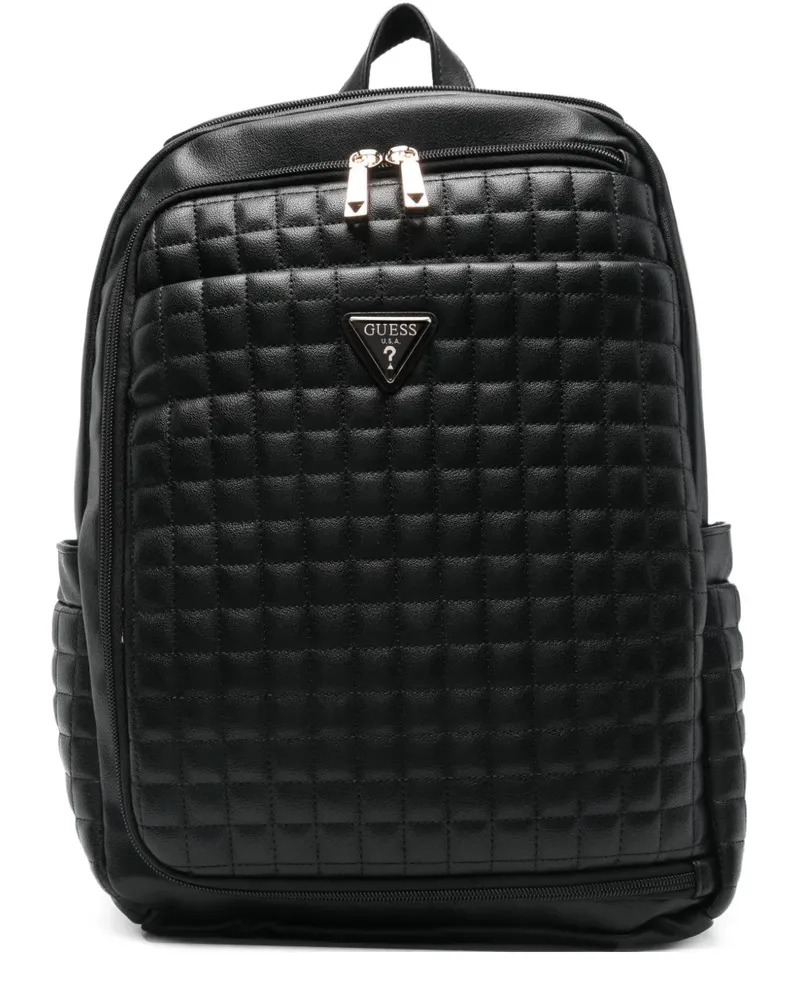 Guess Rucksack mit Logo-Patch - Schwarz Schwarz