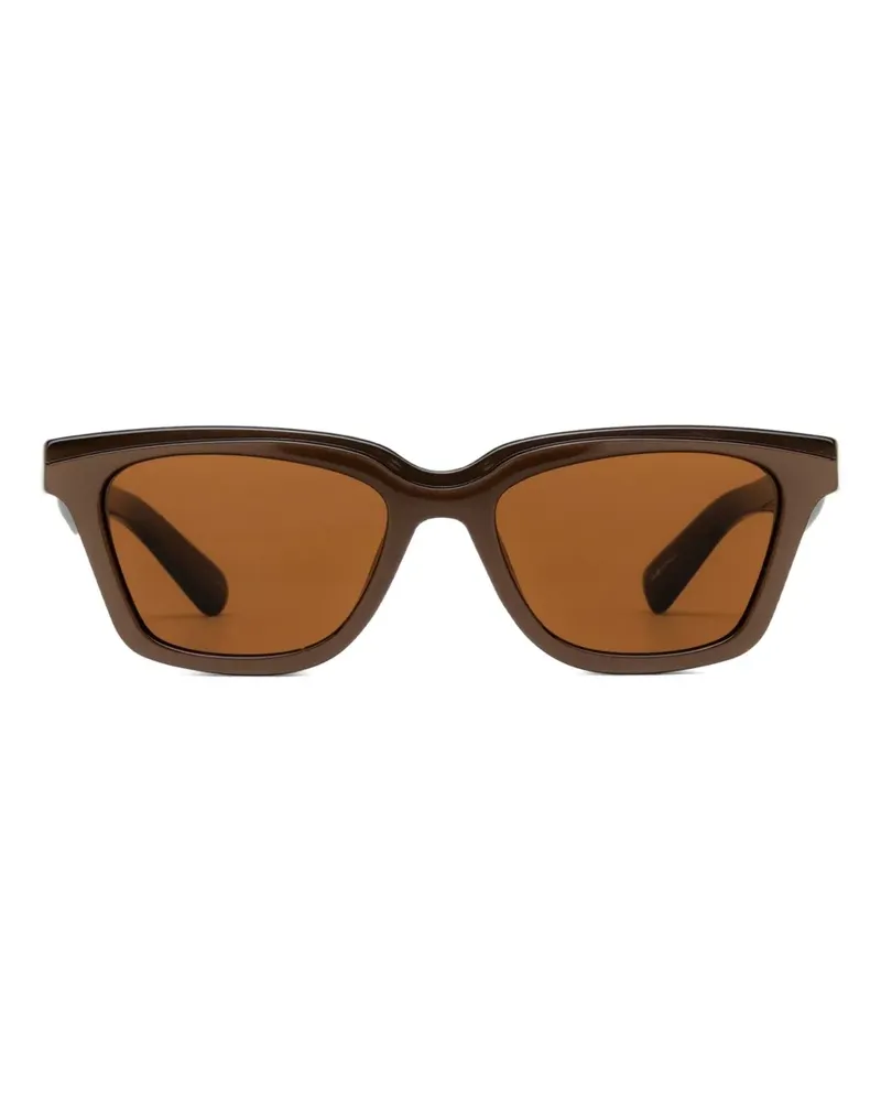 Jacquemus Sonnenbrille mit eckigem Gestell - Braun Braun