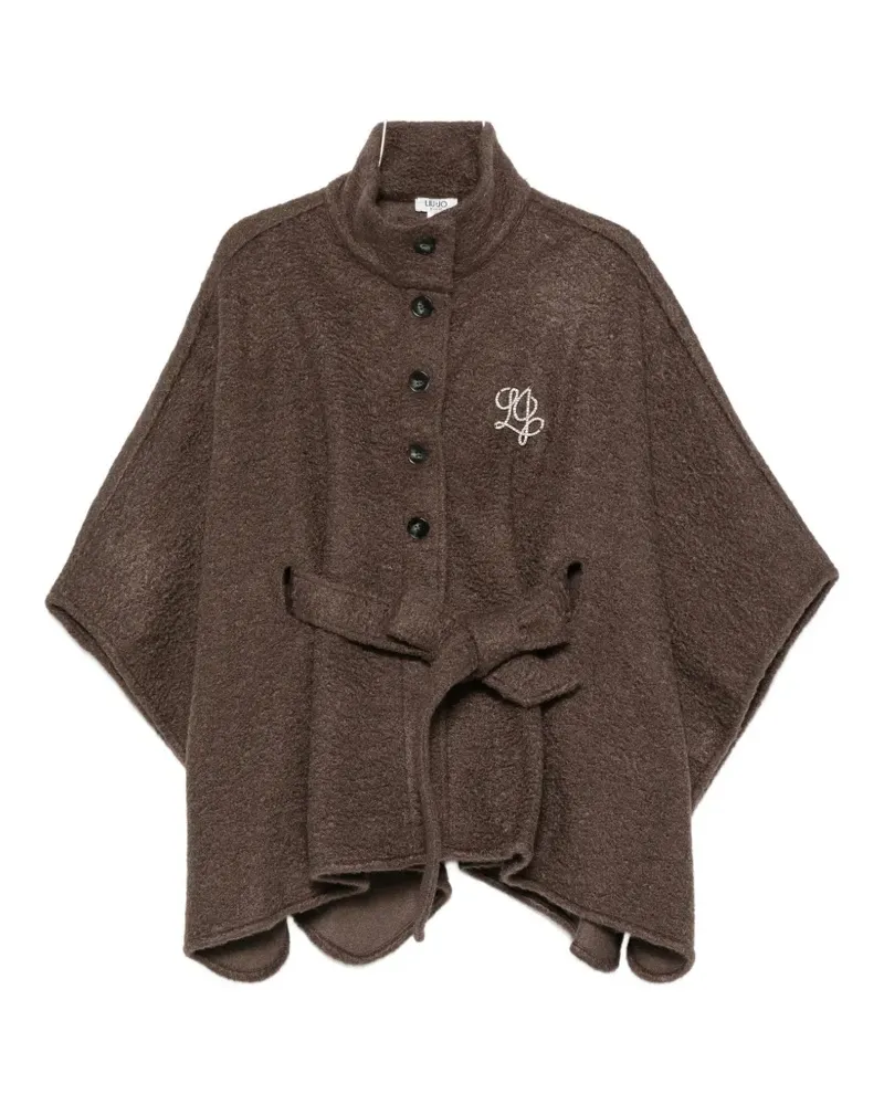 Liu Jo belted logo-embellished cape - Braun Braun