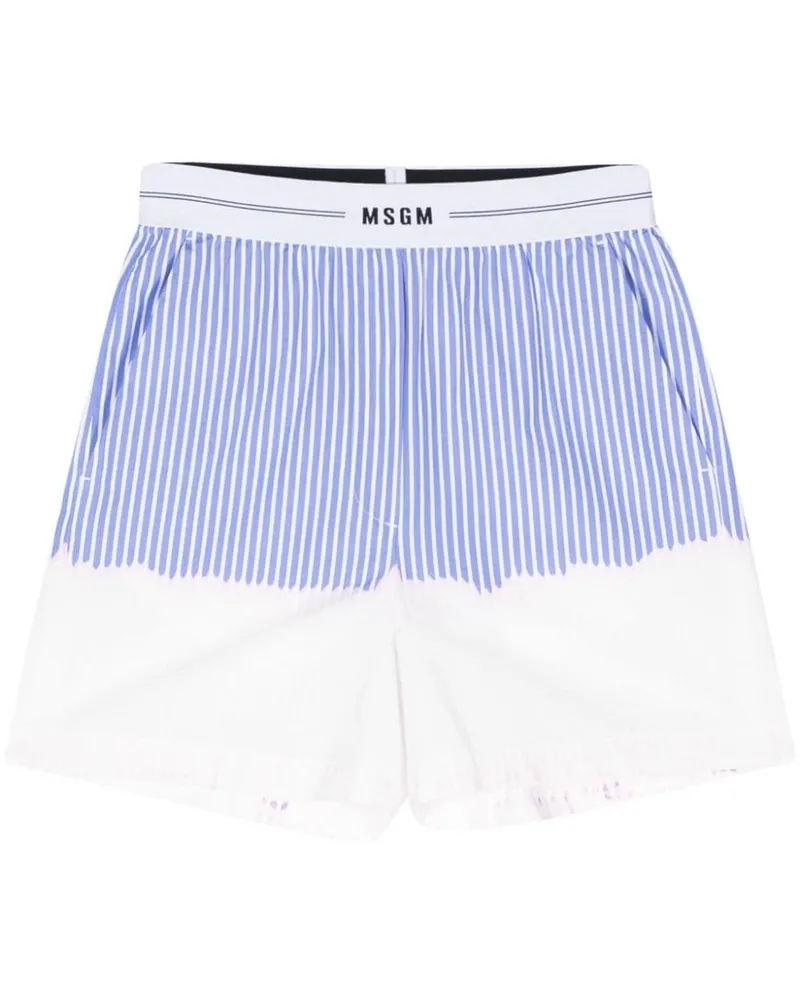 MSGM Gestreifte Shorts Blau