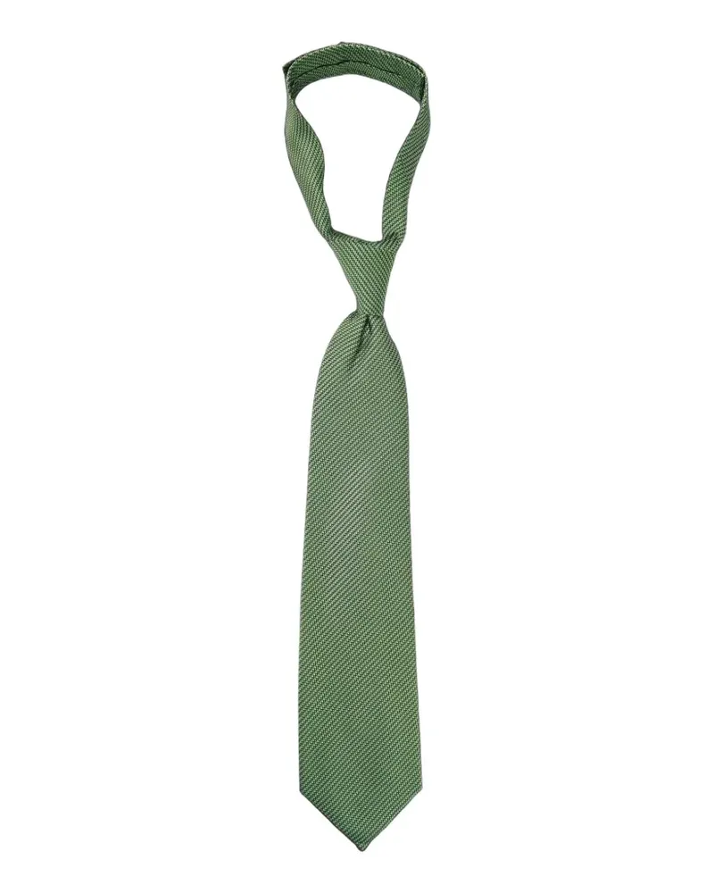 Doublet textured-finish pointed-tip tie - Grün Grün