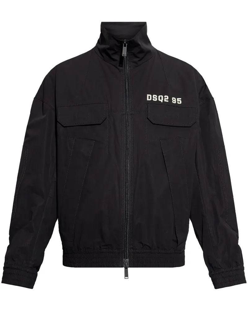 Dsquared2 Jacke mit Logo-Print - Schwarz Schwarz