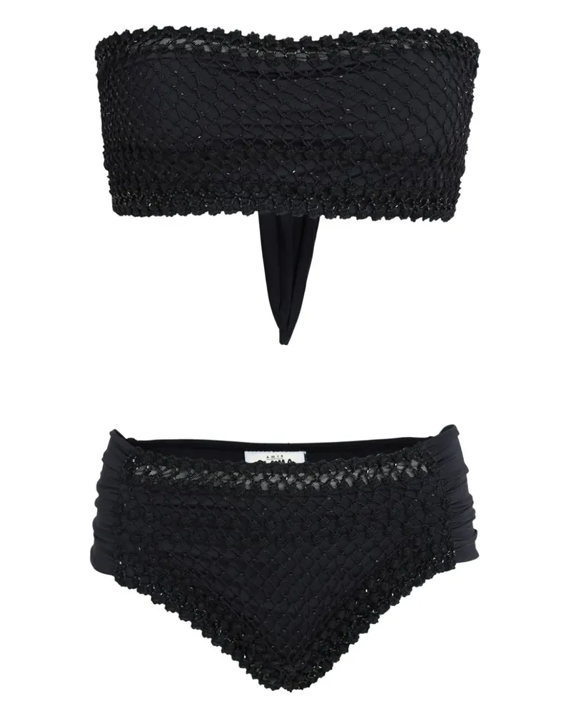 Amir Slama Gehäkelter Bandeau-Bikini - Schwarz Schwarz