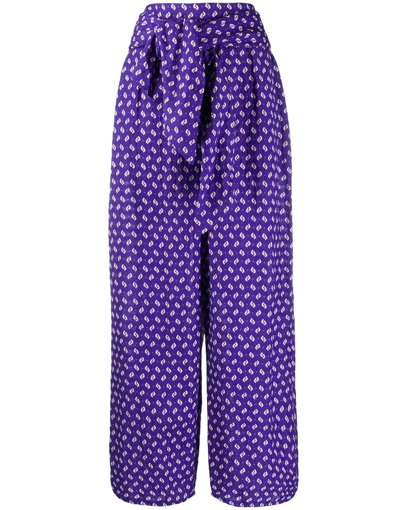 Kenzo Palazzohose mit abstraktem Print - Violett Violett