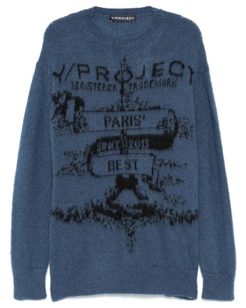 Y/PROJECT Pullover mit Logo-Print - Blau Blau