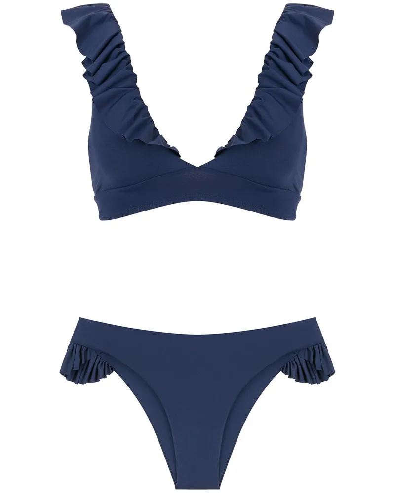 ISOLDA Bikini mit Rüschen Blau