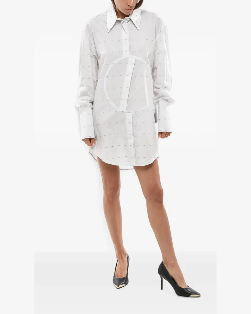 OFF-WHITE hairline-pattern circle-logo shirt - Weiß Weiß