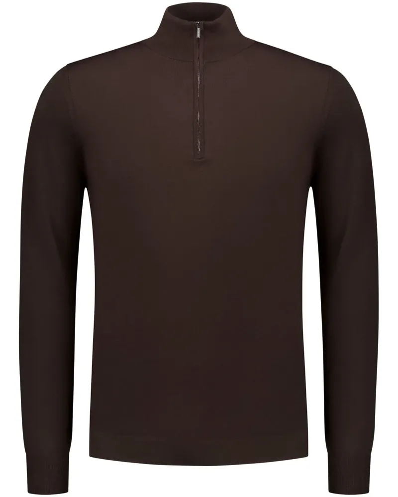 Zanone Pullover mit Reißverschluss - Braun Braun
