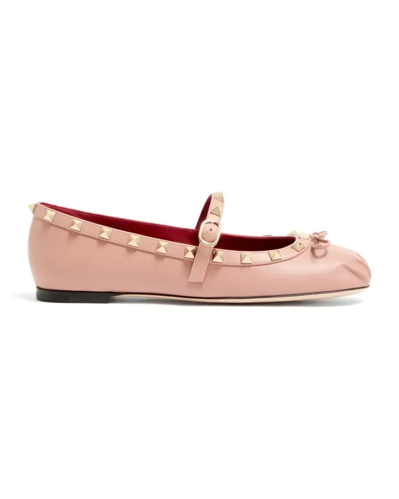 Valentino Garavani Mary-Jane Rockstud Ballerinas aus Nappaleder 05mm - Rosa Rosa