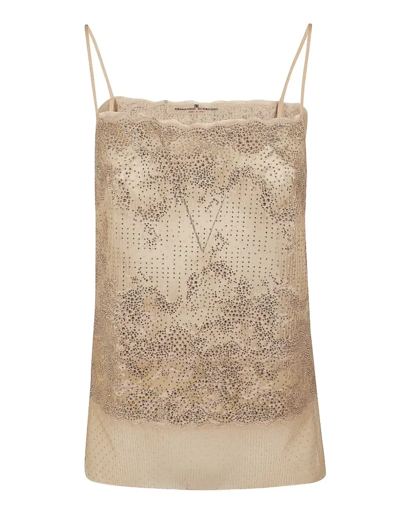 Ermanno Scervino crystal-embellished top - Nude Nude