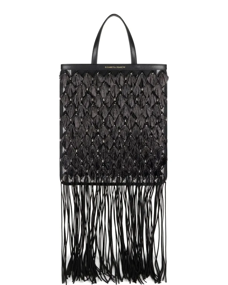 Elisabetta Franchi fringed tote bag - Schwarz Schwarz