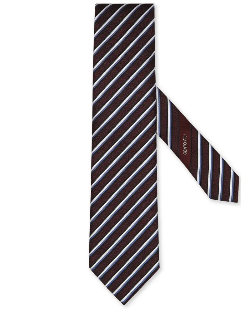 Ermenegildo Zegna Gestreifte Seidenkrawatte - Rot Rot