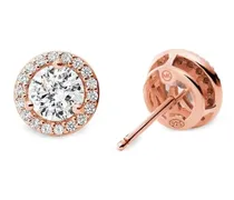 Ohrringe in Halo-Fassung mit Diamanten - Rosa