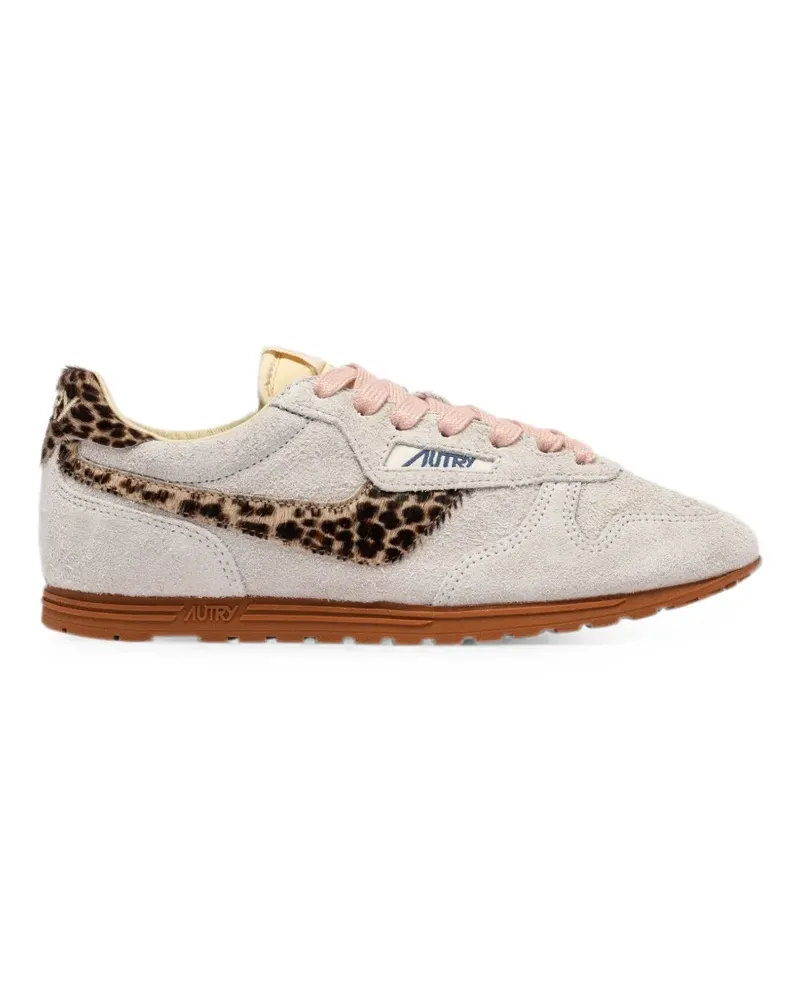 AUTRY Reelwind Low leopard-print suede sneakers - Grau Grau