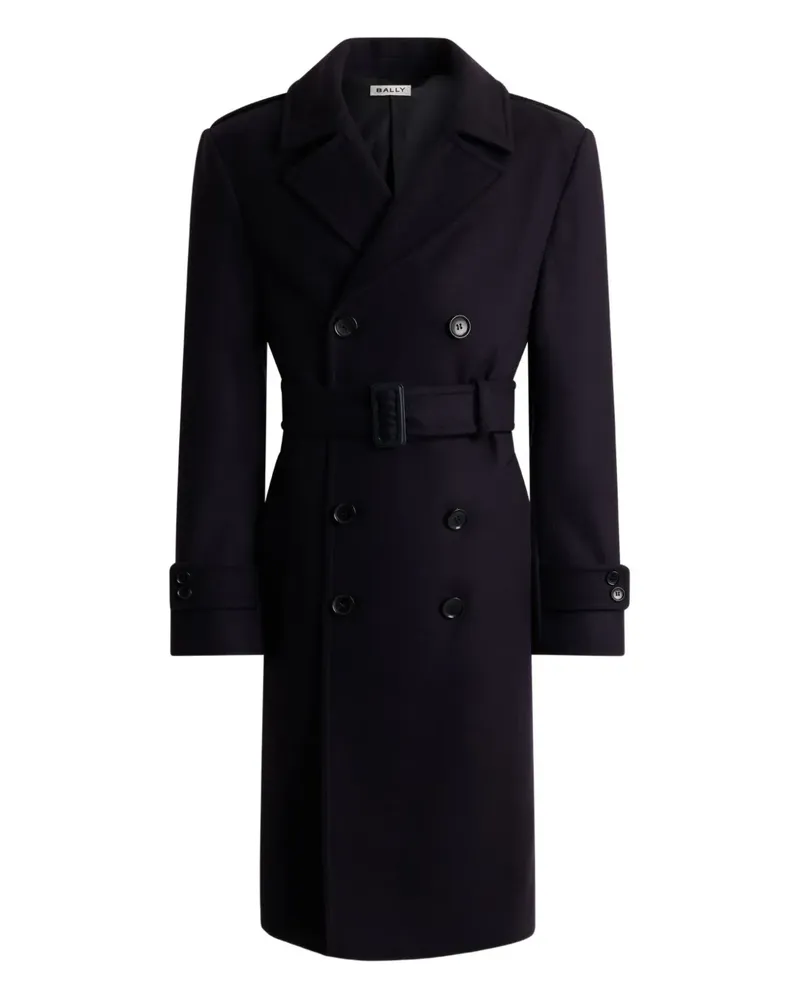 Bally Doppelreihiger Mantel mit Gürtel - Blau Blau