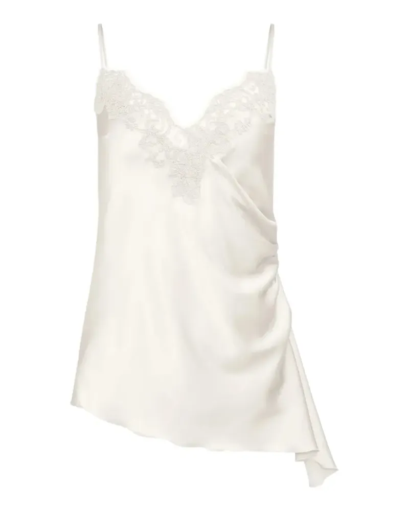 Ermanno Scervino lace draped silk blouse - Weiß Weiß