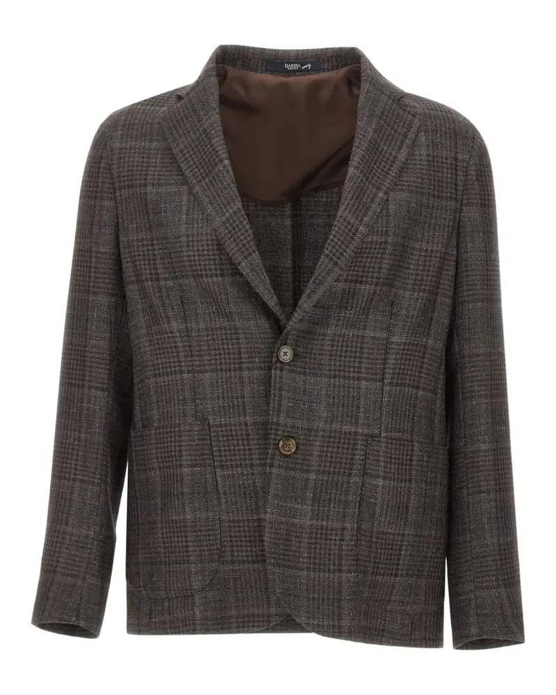 BARBA Easy J Mono Sakko mit Prince-of-Wales-Muster - Braun Braun