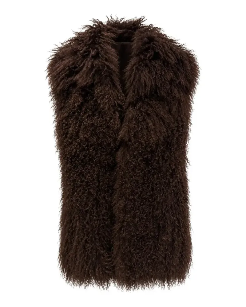 Yves Salomon sleeveless shearling gilet - Braun Braun