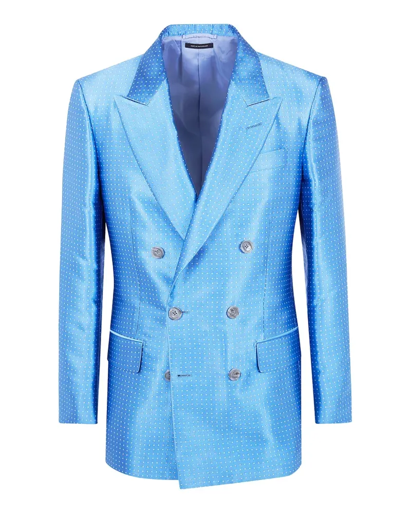 Tom Ford double-breasted polka-dot blazer - Blau Blau
