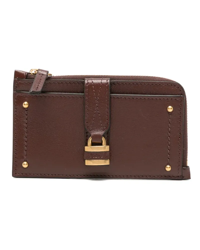 Chloé locker-detail strap leather wallet - Braun Braun