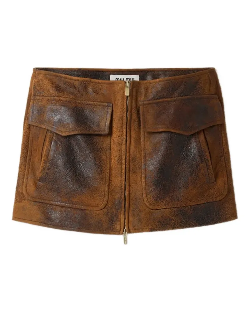 Miu Miu Minirock mit Pattentaschen - Braun Braun