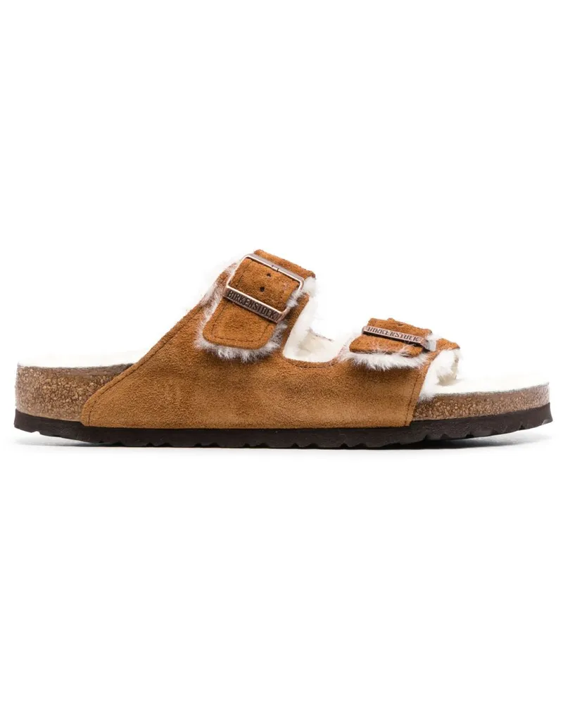 Birkenstock Arizona Sandalen mit Shearling - Braun Braun