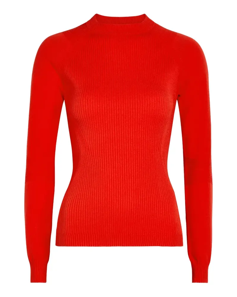 Moncler raglan-sleeved ribbed sweater - Rot Rot