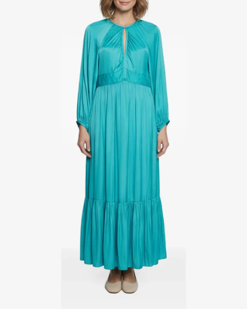 Sandro Gestuftes Noura Midikleid - Blau Blau