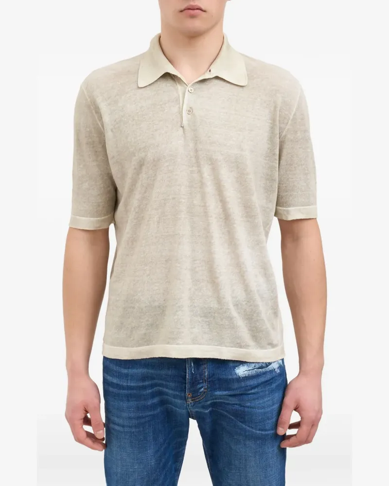 Avant Toi Handbemaltes Poloshirt - Nude Nude