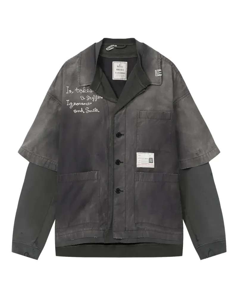 MIHARAYASUHIRO pullover layered shirt - Schwarz Schwarz