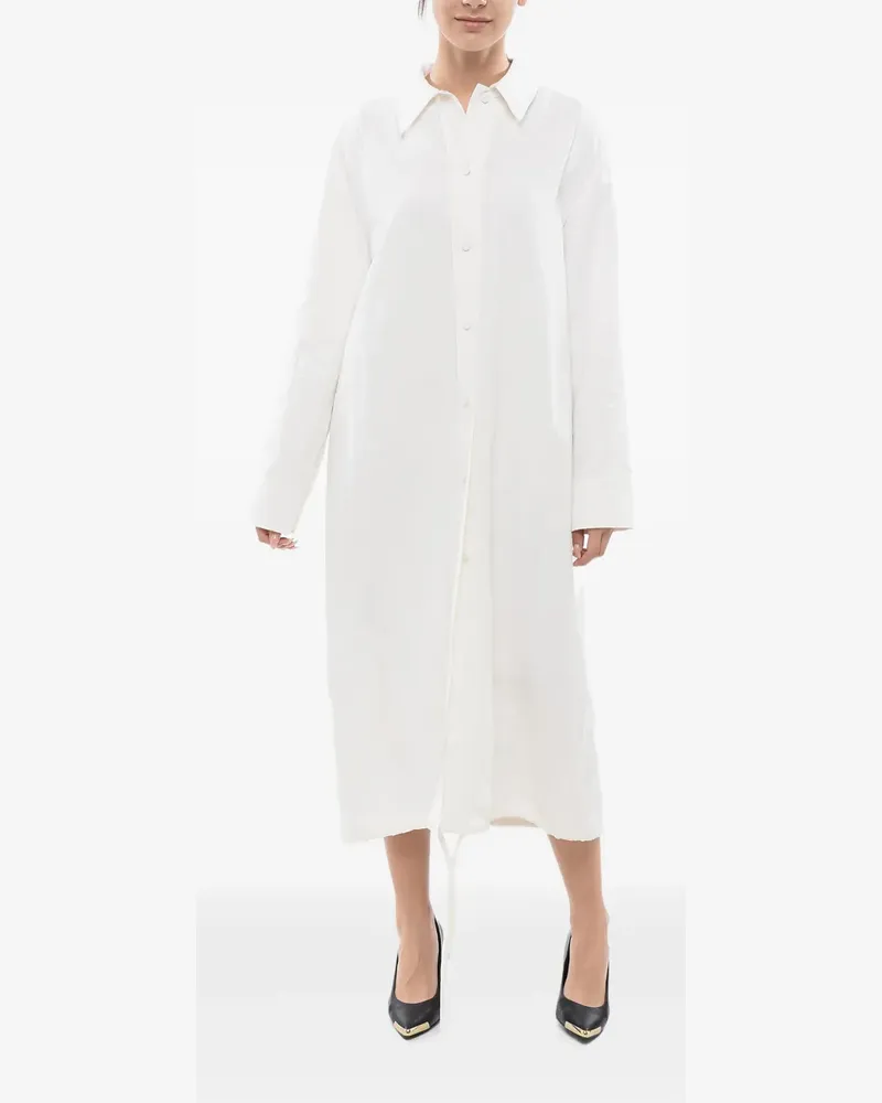 Jil Sander Geknöpftes Kleid mit Kordelzug - Weiß Weiß