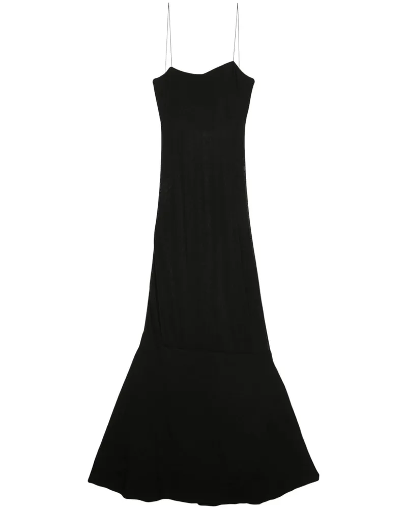 Jacquemus Fein gestricktes Maxikleid - Schwarz Schwarz
