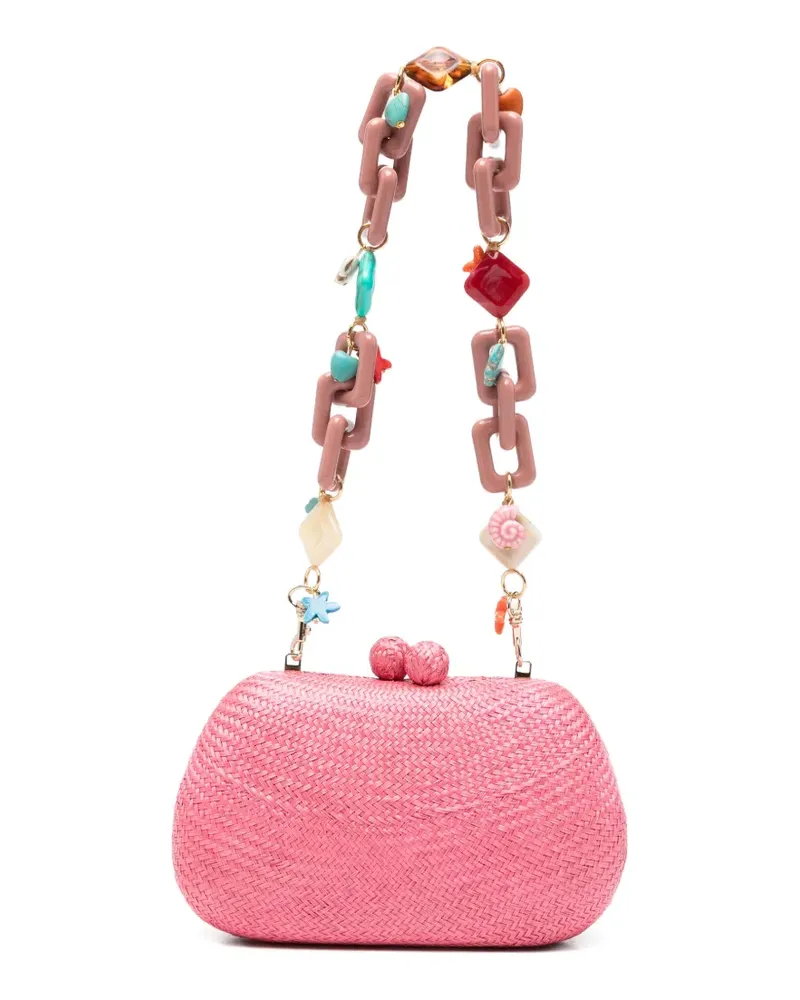 Serpui Gewebte Heidi Tasche mit Anhänger - Rosa Rosa