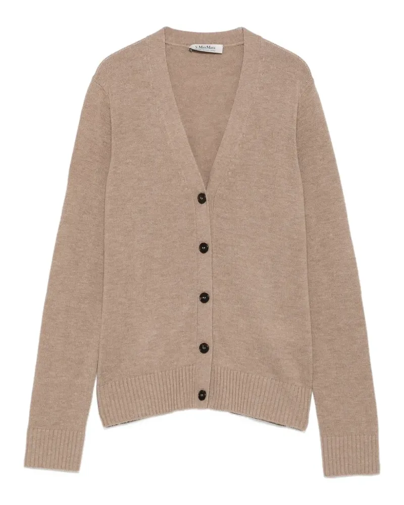 Max Mara Max Mara Bestickter Cardigan mit Ellenbogen-Patch - Nude Nude
