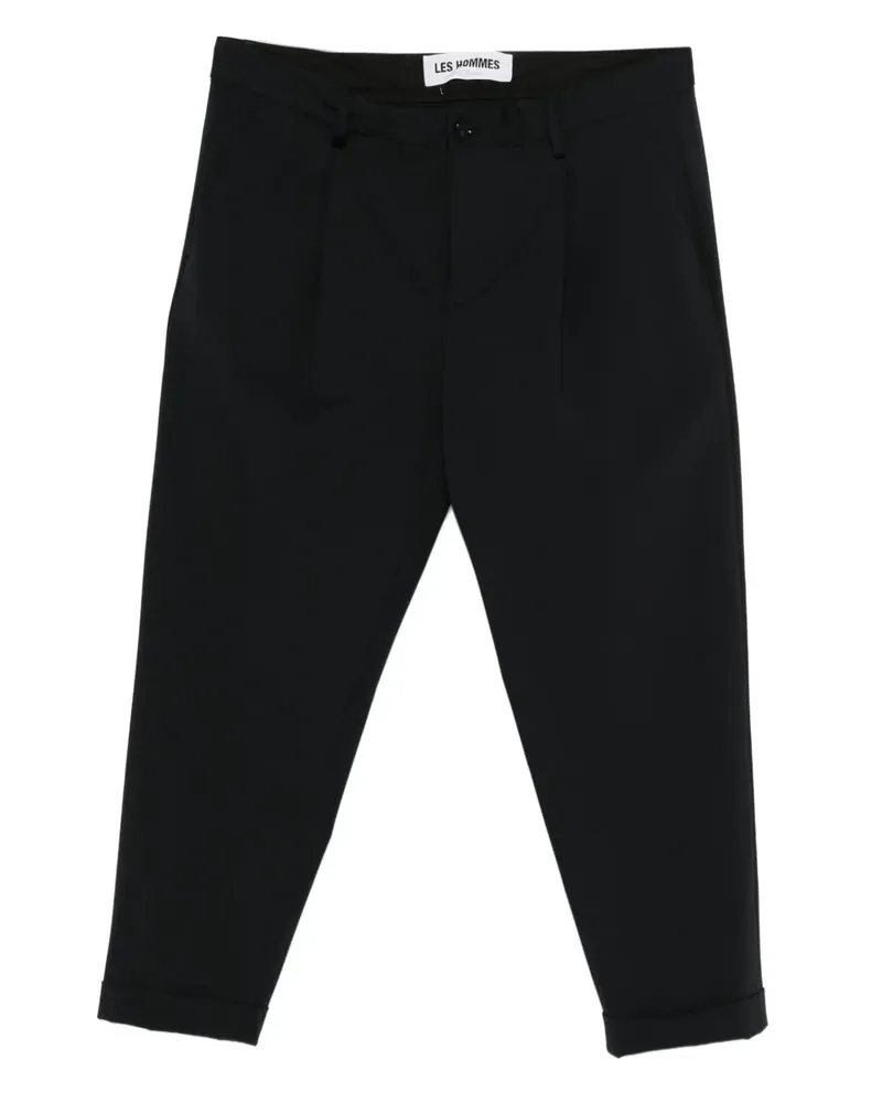 Les Hommes Hose mit Logo-Schild - Schwarz Schwarz