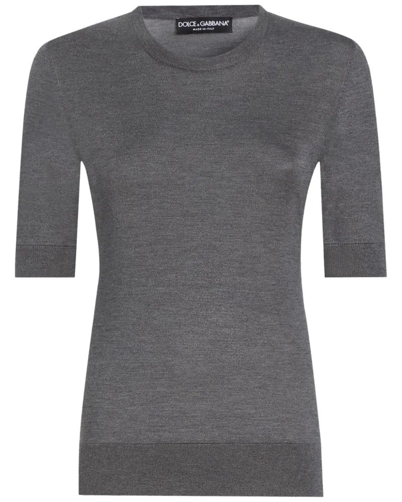 Dolce & Gabbana Strickoberteil mit rundem Ausschnitt - Grau Grau