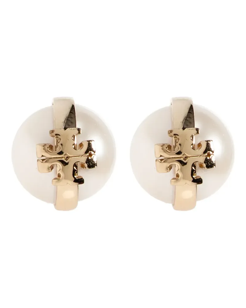 Tory Burch pearl logo earrings - Gold Gold