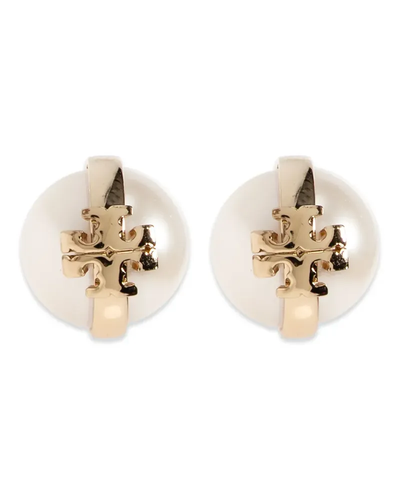 Tory Burch pearl logo earrings - Gold Gold
