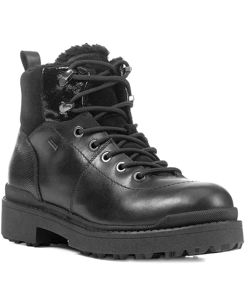 Geox Schnürstiefel mit Shearling-Futter - Schwarz Schwarz