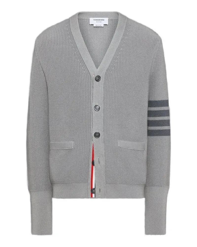 Thom Browne four-stripe V-neck cardigan - Grau Grau