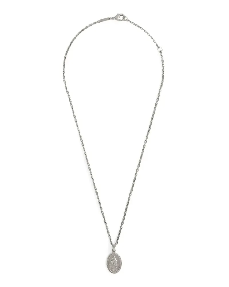 Dolce & Gabbana Halskette mit Medaillon-Anhänger - Silber Silber