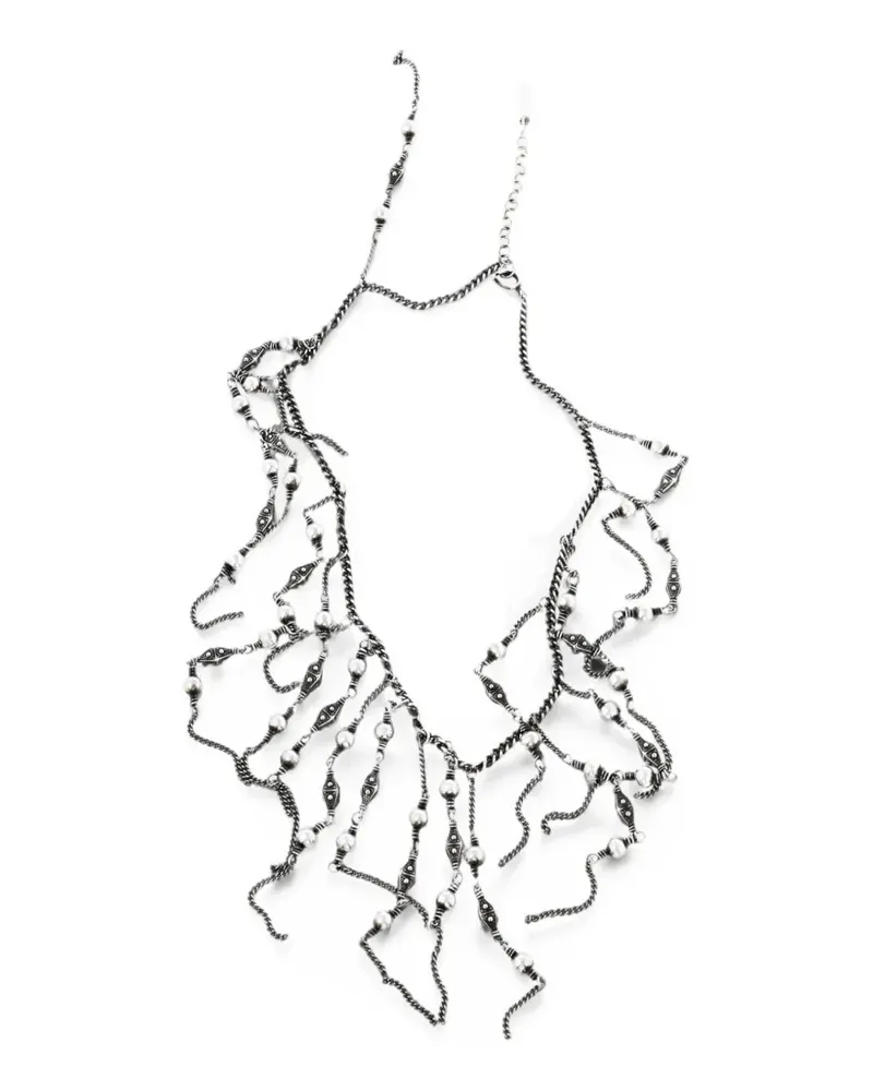 Ann Demeulemeester beaded multi-chain necklace - Silber Silber