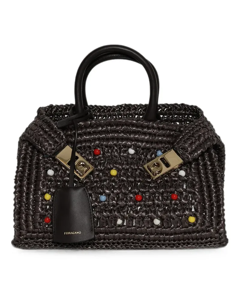 Ferragamo Hug bead-embellished tote bag - Braun Braun
