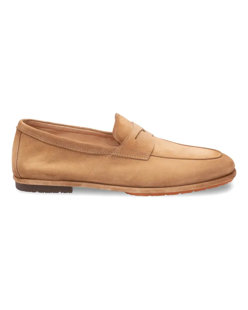 Santoni Penny-Loafer aus Wildleder - Nude Nude